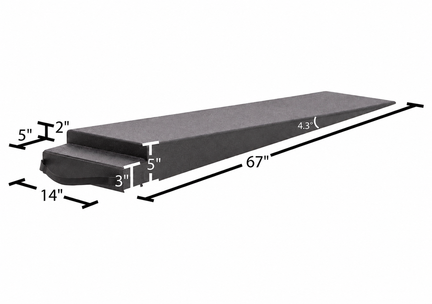 PRE ORDER - 67” L 5" H TOW RAMP - 4.3 DEGREE APPROACH ANGLE