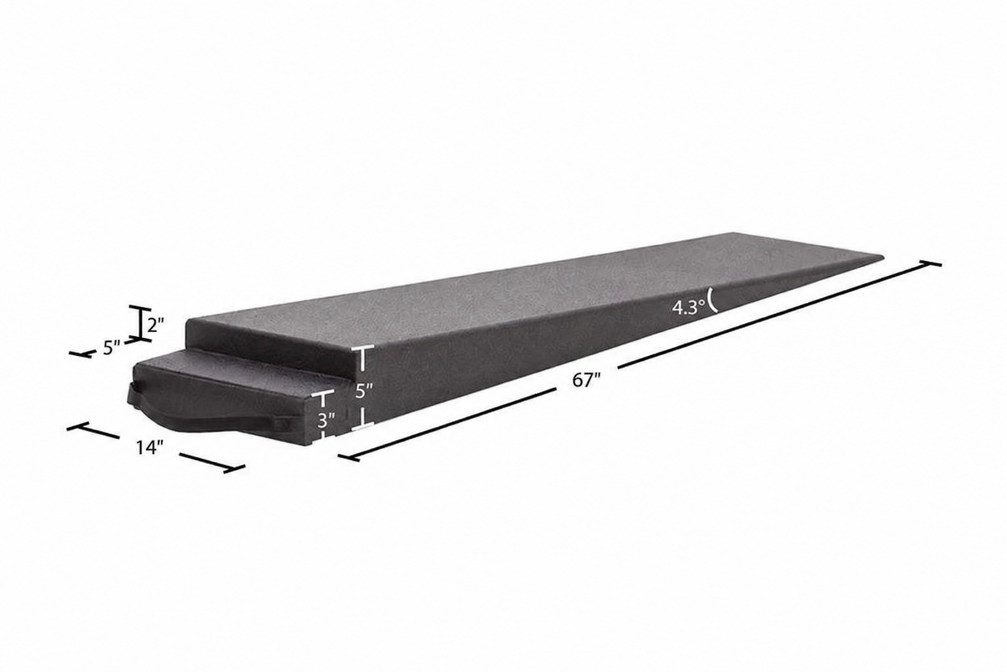 Low Profile Tow Ramps Trailer Ramp 5" H - 4.3 Degree Approach Angle