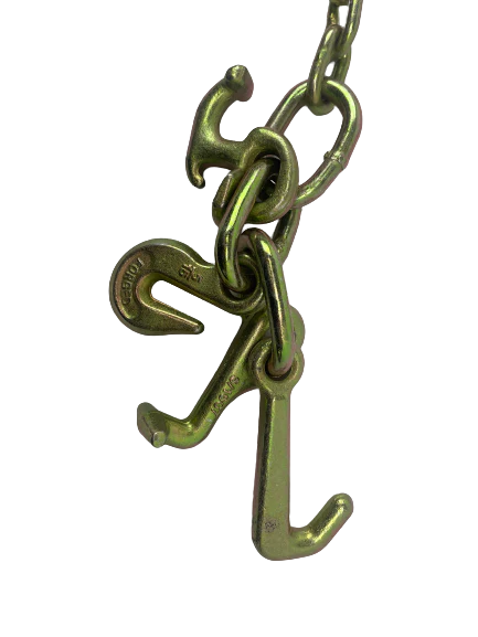 5/16" x 10' Tow Chain with Big 15" J / RTJ Cluster Hooks
