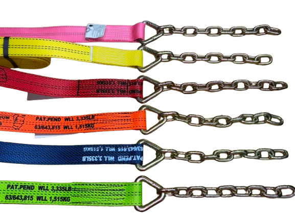 2" x 16' PREMIUM WEB Strap with 12" Chain Tail