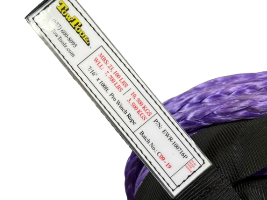 7/16" x 100' SYNTHETIC ROPE EXTENSION WITH SELF LOCKING HOOK