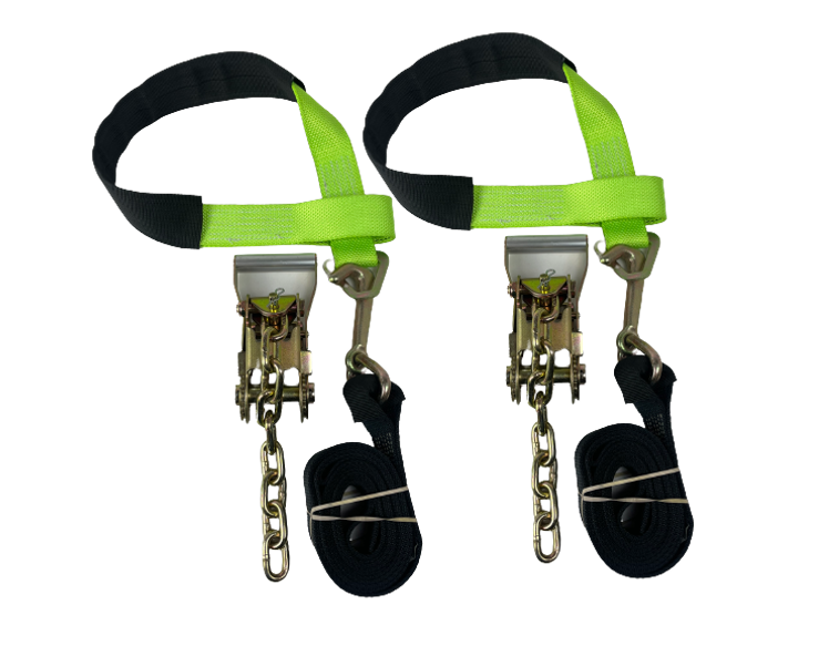 2PK Through the wheel strap kit with Forged Mini J straps and Chain Tail ratchets