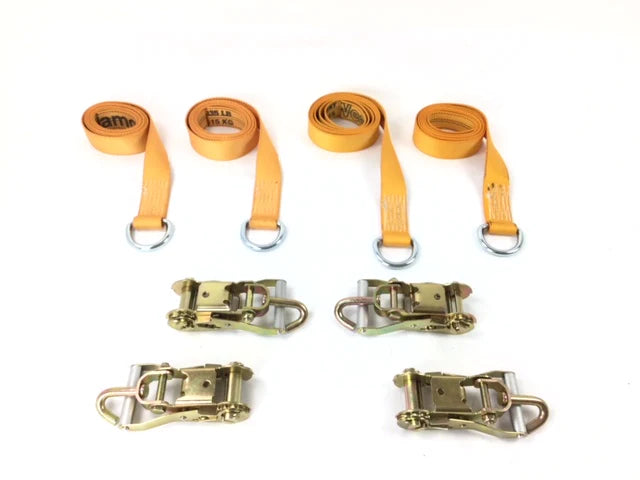 4PK Steel Ring Lasso straps with Swivel J Ratchets