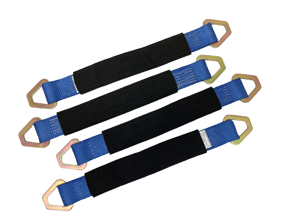 4 Pack of 2" x 24" Axle Straps with Protective Sleeves