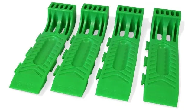 Set of 4 Interlocking Skates Hi-Viz Green with Bottom Wear Pads