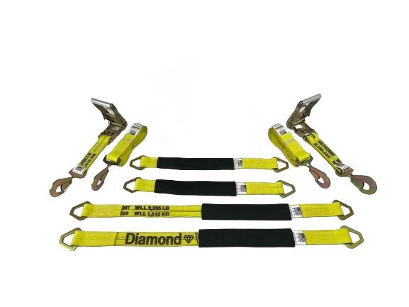 2" Complete Axle Tie Down Kit - Diamond Weave