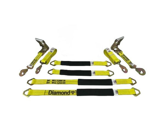 2" Complete Axle Tie Down Kit - Diamond Weave