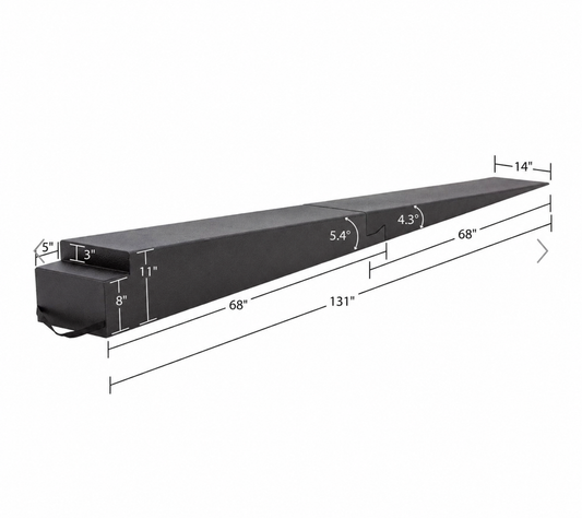 JRDG LOW PROFILE Two-Piece Trailer Ramp 131"L X 14"W X 11" H - 5.4 Degree Approach Angle