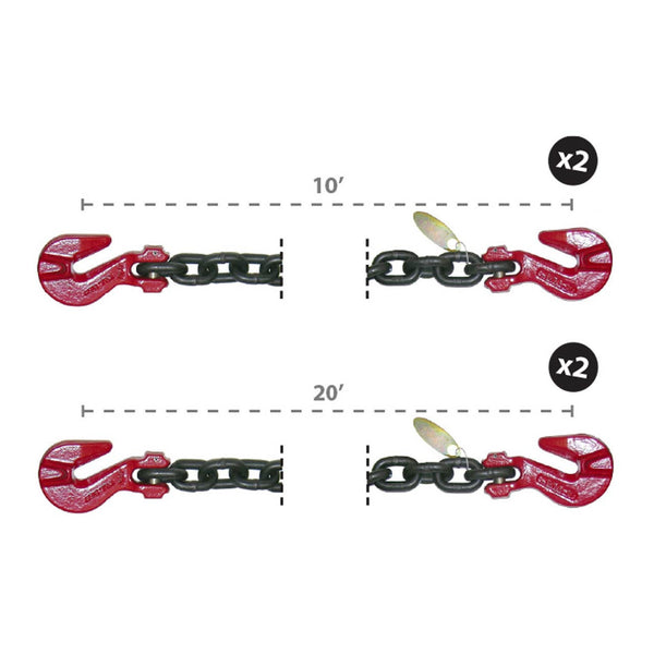B/A Products Co. Grade 80 Chain kit 5/16 X 10' and 20'