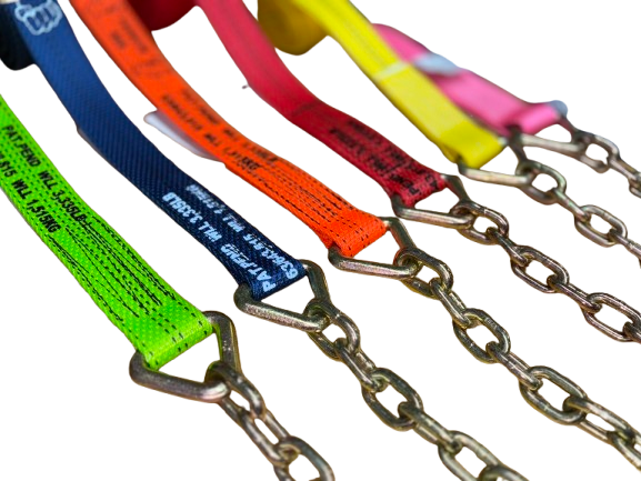 2" x 16' PREMIUM WEB Strap with 12" Chain Tail