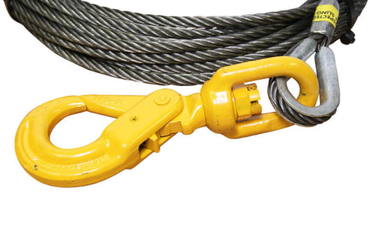 All-Grip Super Swaged Winch Cable w/ Self Locking Swivel Hook