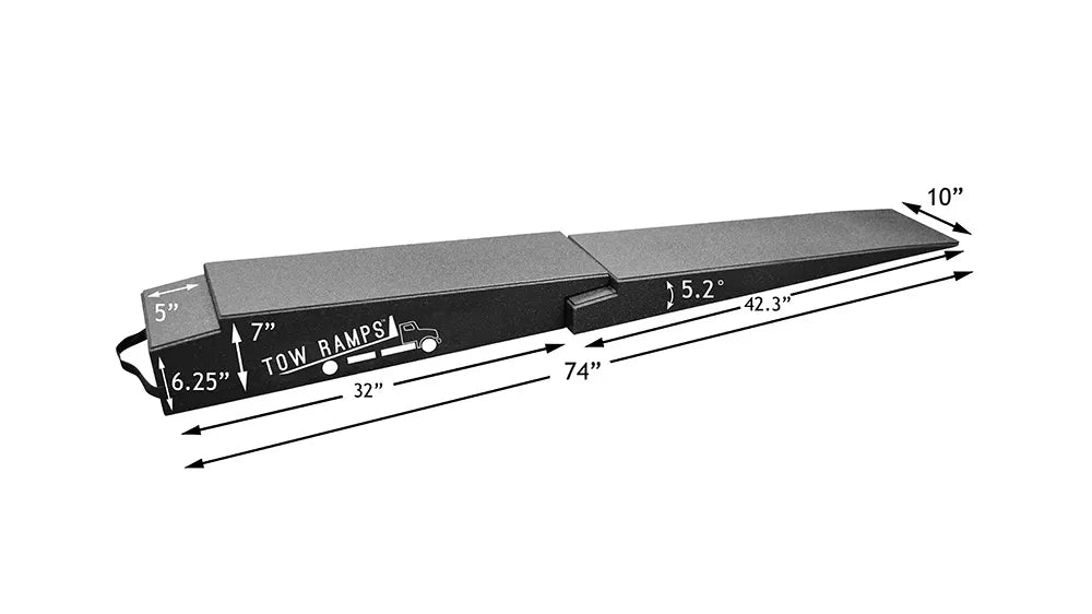JRDG Low Profile Tow Ramps 74"L X  10"W 7"H Two Piece Multi-Usage Tow Ramps (SET)