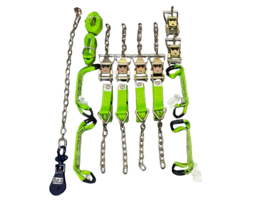 Standard Rollback Tie Down Kit with 2 Ton Snatch Block with Chain and Grab Hook