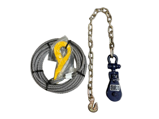3/8" Steel Core Winch Cable with 2 Ton Snatch Block
