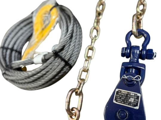 3/8" Steel Core Winch Cable with 2 Ton Snatch Block