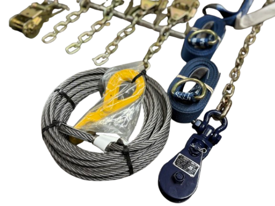 Complete Rollback Tie Down Kit with Tow Light, Snatch Block and Winch Cable