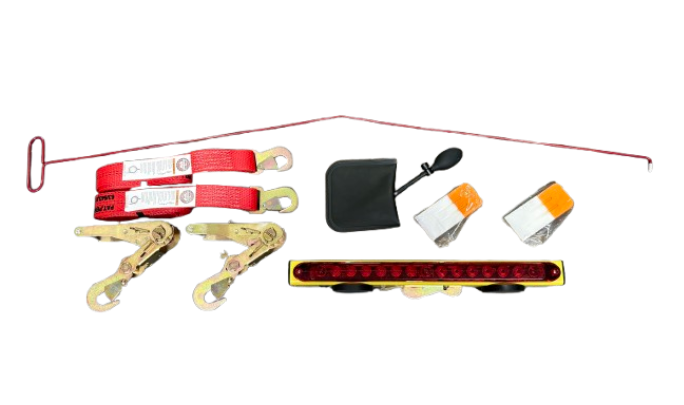 2 Pack Snap Hook Strap with Ratchet Handles, 4 Piece Lock Out Kit and Towmate