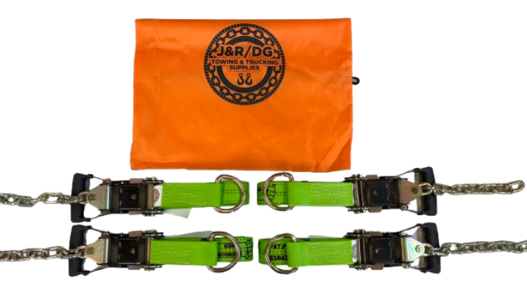 4 Pack D Ring Strap with Comfort grip Chain Ratchet Handles