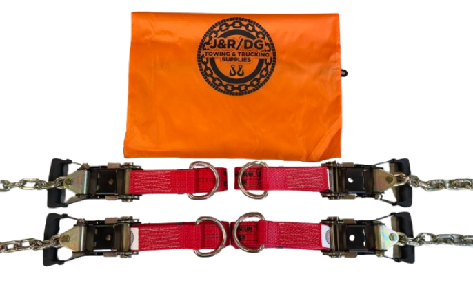 4 Pack D Ring Strap with Comfort grip Chain Ratchet Handles
