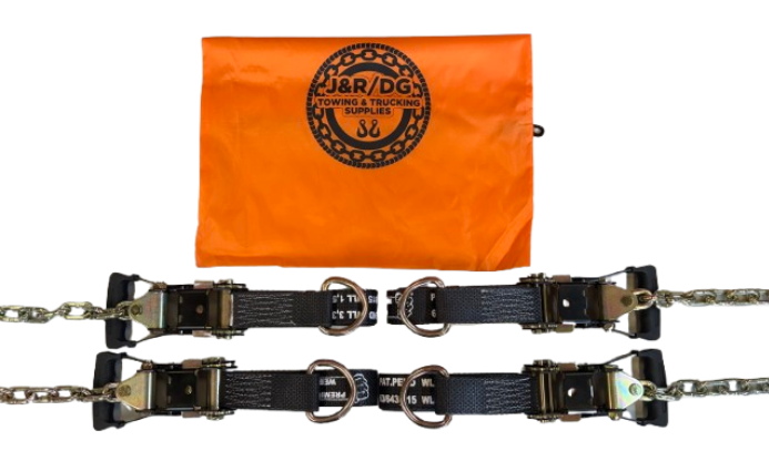 4 Pack D Ring Strap with Comfort grip Chain Ratchet Handles