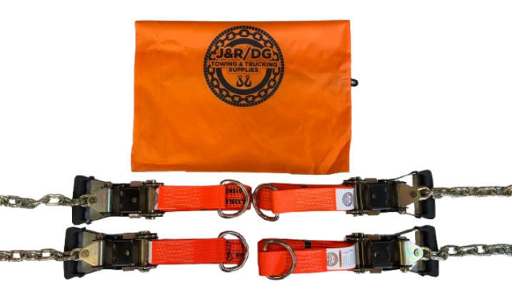 4 Pack D Ring Strap with Comfort grip Chain Ratchet Handles