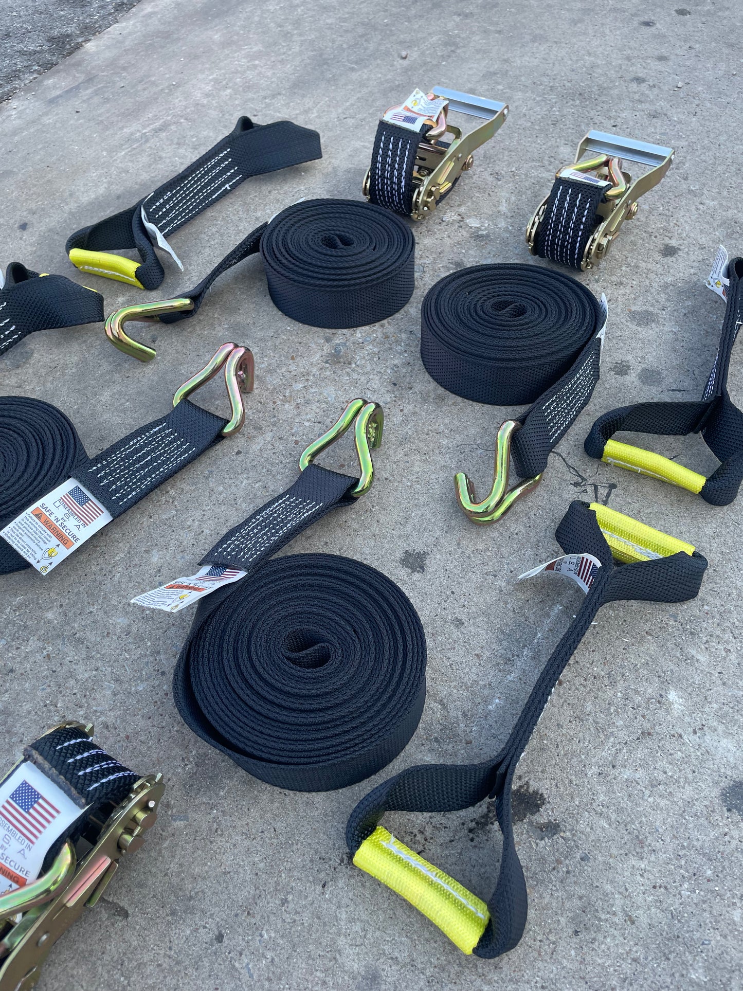 8 Point Tie Down with Double J Wire Hooks - Premium Weave