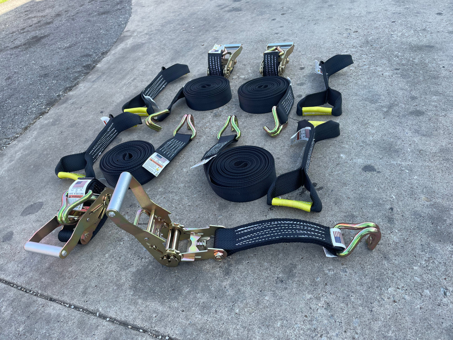 8 Point Tie Down with Double J Wire Hooks - Premium Weave