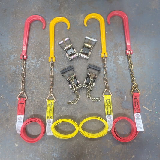 15" J Hook w/ 12" Chain & 10ft or Custom Lengths Made From "Premium Webbing"