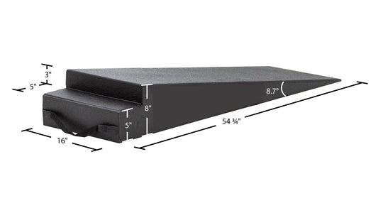 JRDG LOW PRO 55"L X 16"W 8" H Extra Wide Trailer Ramp - 8.7 Degree Approach Angle (SET)