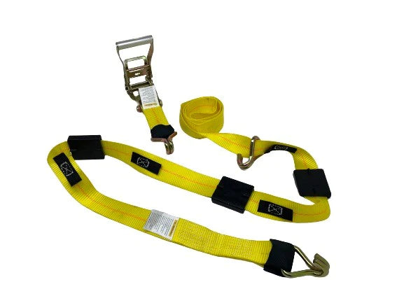 3-point carhauler wire hook ratchet wheel strap- Yellow