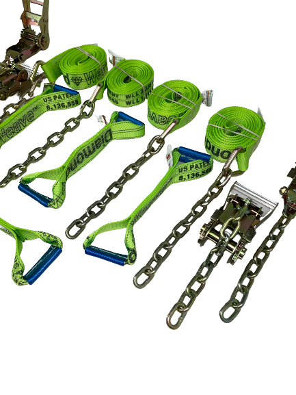 14' 8 Point Kit with Chain Tails and GRADUAL release Ratchet handles