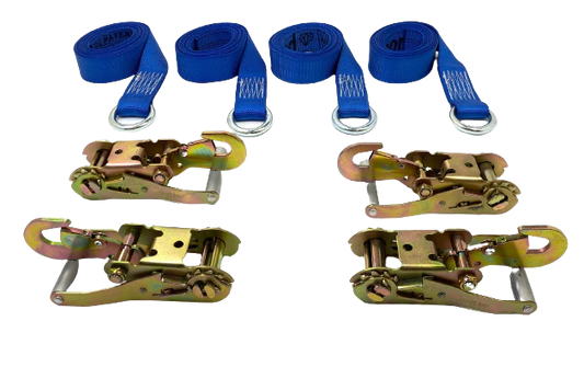 4PK Steel Rig Lasso straps with Snap Hook Ratchets