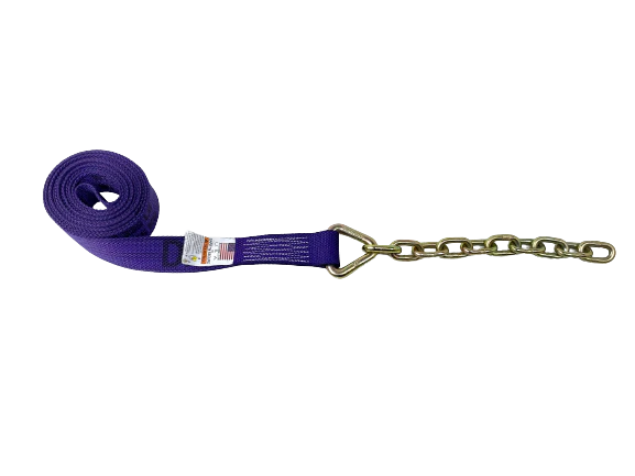 2" x 16' PREMIUM WEB Strap with 12" Chain Tail