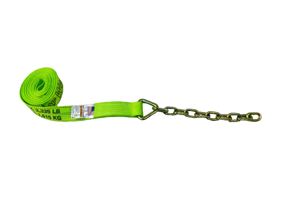 2" x 16' PREMIUM WEB Strap with 12" Chain Tail