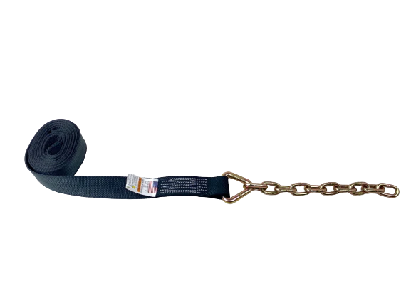 2" x 16' PREMIUM WEB Strap with 12" Chain Tail