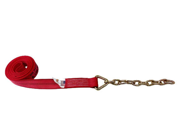 2" x 16' PREMIUM WEB Strap with 12" Chain Tail