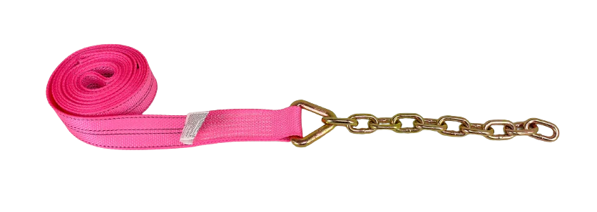 2" x 16' PREMIUM WEB Strap with 12" Chain Tail