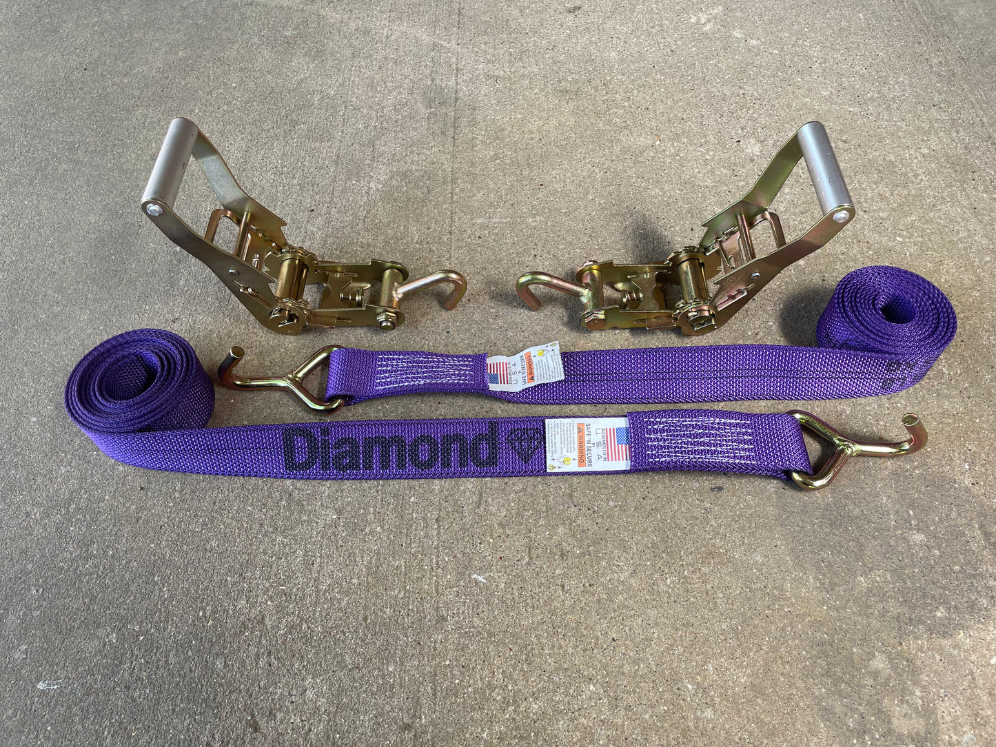 (2 Pack) 2" X 10' Finger Hook Strap W/ Finger hook Ratchet Handles