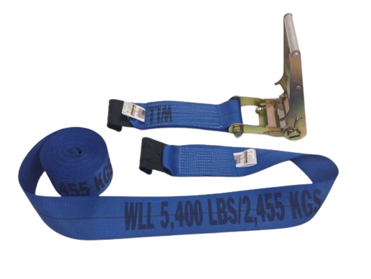4" x 30' Ratchet Strap w Flat Hooks 5400 LBS