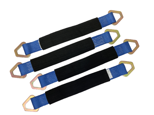 4 Pack of 2" x 24" Axle Straps with Protective Sleeves