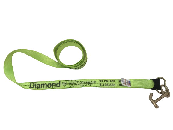 2" x 8' DIAMOND WEAVE Strap with Forged TJ Combo Frame Hook & Reinforced Eye