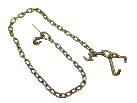 5/16" x 6' G70 Auto Transport FLATBED Chain with RTJ Cluster hooks and Grab hook
