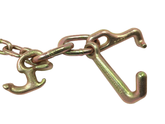 5/16" x 6' G70 Auto Transport FLATBED Chain with RTJ Cluster hooks and Grab hook