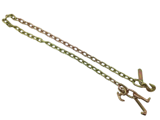 5/16" x 8' G70 Auto Transport FLATBED Chain with RTJ Cluster Hooks and Grab hook