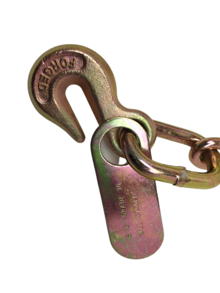 5/16" x 8' G70 Auto Transport FLATBED Chain with RTJ Cluster Hooks and Grab hook