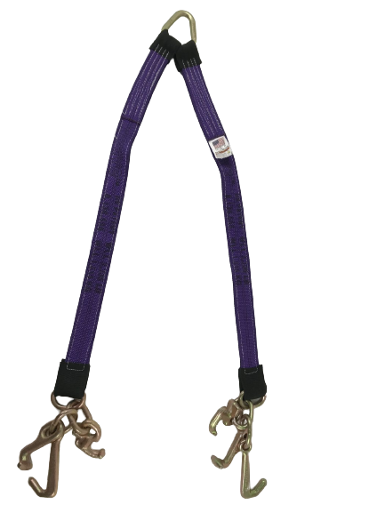 36" DIAMOND WEAVE Towing V-Bridle Strap with RTJ Cluster Hooks